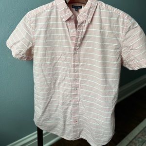 Gap Mens M short sleeve horizontal striped button down shirt